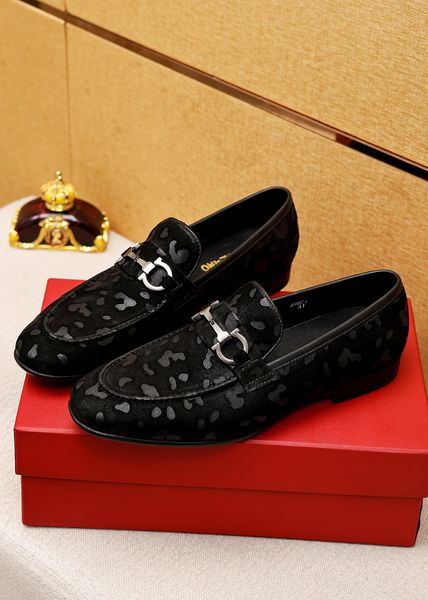 

2023 mens dress shoes fashion driving shoes slip on wedding groom party flats male brand business loafers size 38-45, Black