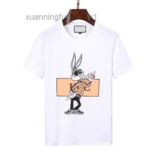 

cartoon for designer mens printed crew neck comfortable slim womens short sleeve rabbit shirt black girls s-4xl mjc9, White;black