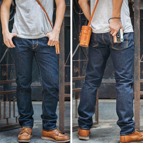 

men's jeans red tornado slim fit 16oz selvage denim pants blue oash 230720
