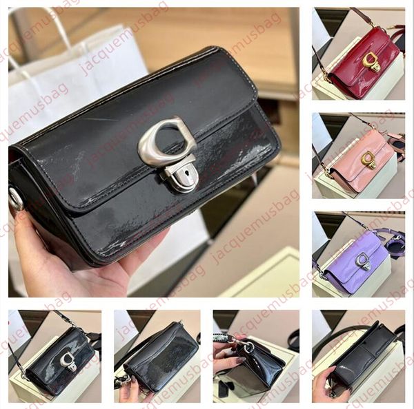 

women coac bags studio 19 shoulder bag patent leather baguette handbag designer messenger crossbody wallet hobo purses 4a quality flip hasp