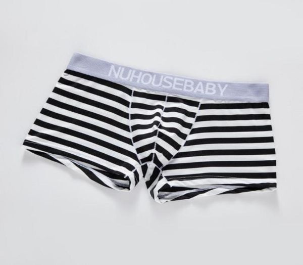 

mens striped boxers simple color stripes underwears breathable mid waist cotton underpants asian size m2xl 2870769, Black;white
