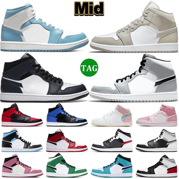 

jumpman mid basketball shoes men women linen armory navy bred light smoke grey shadow hyper royal digital pink fearless unc mens trainers sp