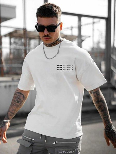 

men's fashion en slogan graphic, White;black