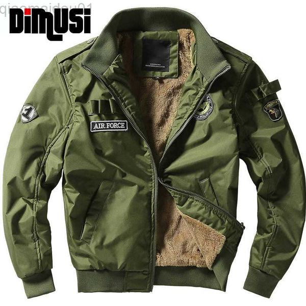 

men's jackets dimusi winter bomber jackets mens army military outerwear jacket male fleece thick warm cotton air force one coats 4xl ya, Black;brown