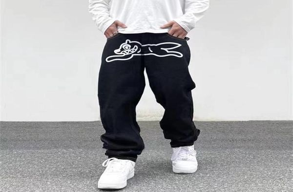

men039s jeans ropa dog print streetwear men hip hop baggy pants y2k clothes straight loose goth denim trousers pantalones vaque4501655, Blue