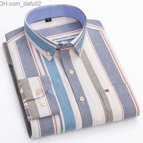 

men's sweaters men's social shirt long sleeve pure cotton oxford thin button plain pattern men's shirt extra large size s~7xl, White;black