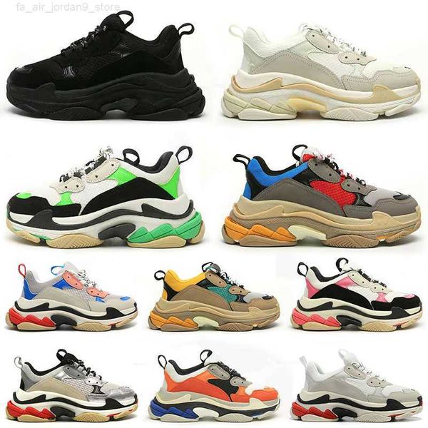 

casual shoes paris triple s 17fw womens mens old dad shoe white black sliver green yellow shadow red blue vintage sports sneakers trainers r