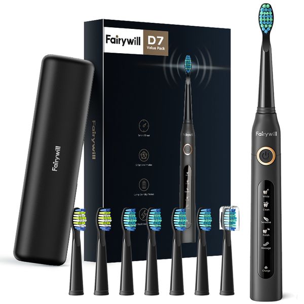 

toothbrush fairywill electric toothbrush acoustic wave waterproof usb charging replacement brush head smart timer fw-507 230720
