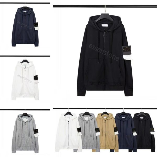 

designer mens stone hoodies pullover crewneck men hoodie zipper stone jacket candy hoody casual long sleeve brand letter fashion stone hoodi, Black