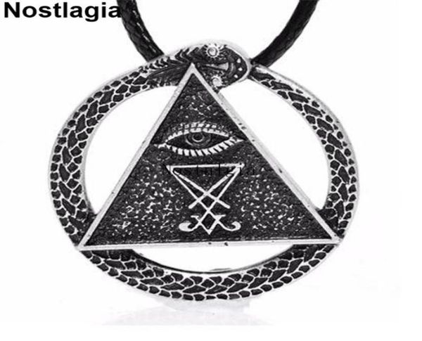 

nostalgia sigil of lucifer geometric necklace all seeing eye pendant pagan wicca amulet church of satan jewerly woman2499384, Silver