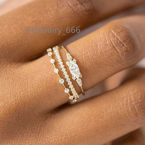 

tiny small ring set for women gold color cubic zirconia midi finger rings wedding anniversary jewelry accessories gifts kar229, Silver
