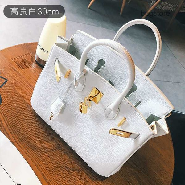 

birkins classic fashion layer pattern girl bags designer litchi bag leather cattle tote handbag large capacity female 1d34