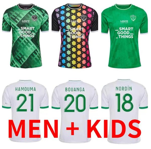 

23 24 as saints-etienne soccer jerseys 2023 2024 etienne maillot de foot asse khazri aouchiche bouanga hamouma youssouf abi camara kids kit, Black;yellow