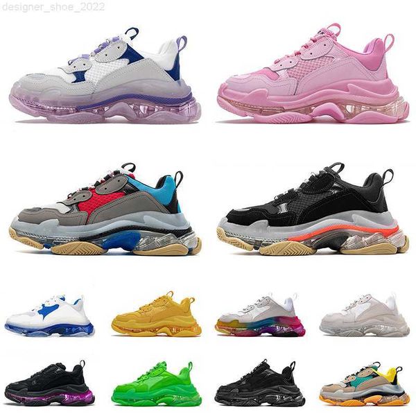 

women men triple s dad casual shoes crystal bottom black white pink paris 17fw platform sneakers for vintage old grandpa trainers chaussures