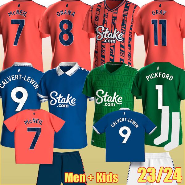 

2023 2024 away everton soccer jerseys calvert-lewin keane davies digne shirts 23 24 everton mcneil gray mykolenko gordon tarkowski pickford, Black;yellow