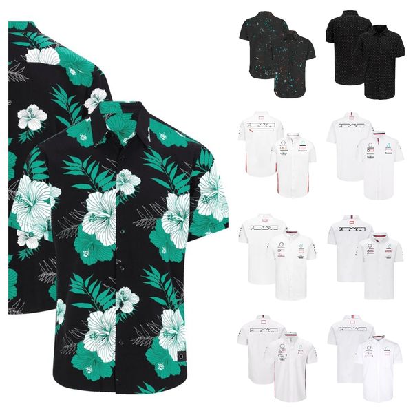 

2023 new f1 racing team uniform men's lapel shirt summer short-sleeved fan shirt racer men's clothing
