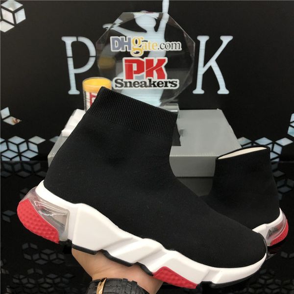 

paris sock casual shoes men women luxury plate-forme designer sneaker slip-on speed trainer white air sole outdoor sneakers fashion breathab, Black