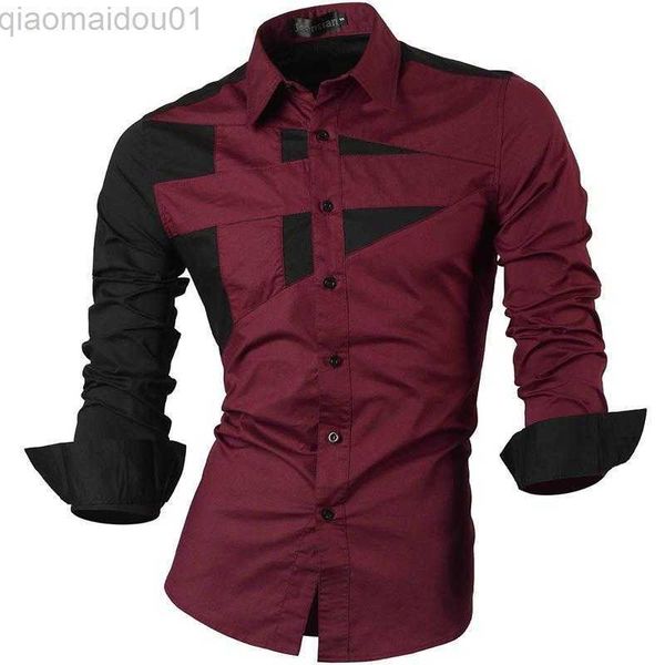 

men's casual shirts jeansian men's dress shirts casual stylish long sleeve designer button down 8397 winered l230721, White;black