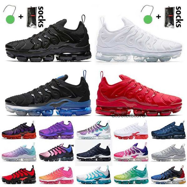 

with box tn plus running shoes big size 13 mens trainers triple black white midnight blue university red grape purple womens sneakers