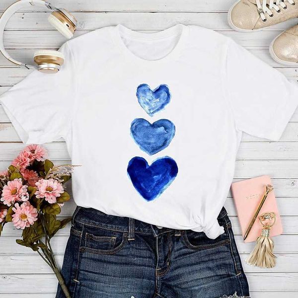 

new love sunflower print short sleeve cute pattern t-shirt female, White