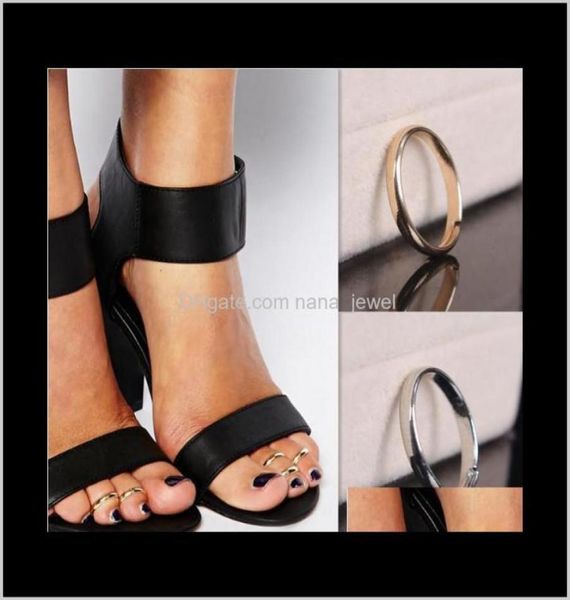 

rings jewelry fashion women gold silver plated alloy glossy circle toe2933496