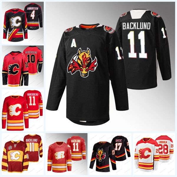 

34 miikka kiprusoff jersey emilio pettersen mikael backlund chriser tanev jonathan huberdeau elias lindholm dillon dube jakob pelletier mang, Black;red