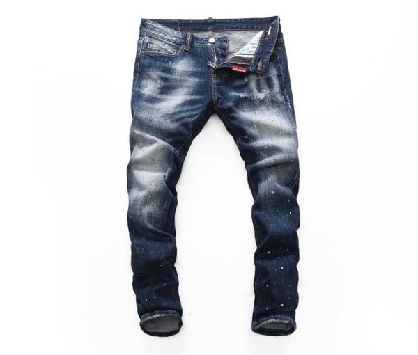 

17 colors new men long pants autumn and winter slim fashion ripped cotton men039s jeans 82611995234, Blue