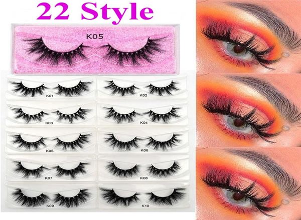 

22 styles mink eyelash vendor lashes 100 cruelty 15mm 20mm 25mm 5d 6d false eyelashes crisscross natural full strip eyelashe9778709