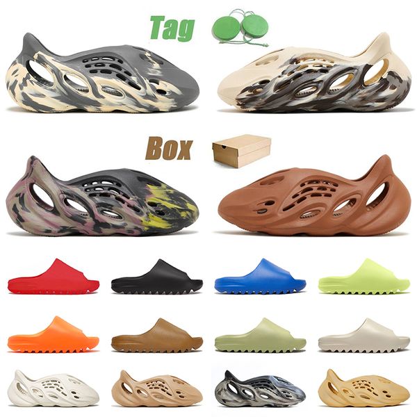 

wome mens foam runners slides designer sandals mx carbon cinder clay red cream foamrunner taupe desert sand slippers outdoor beach sliders r, Black