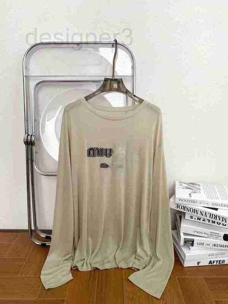 

women's t-shirt designer summer new girls' style simple fashion stroke color block letter patch loose long sleeve t-shirt qnq7, White