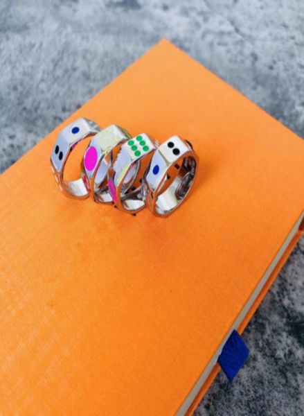 

fashion jewelry men039s and women039s dice rings titanium steel festival gifts4350354, Golden;silver