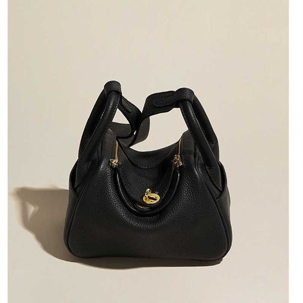 

luxury hemrres tote bag genuine lindys leather women's 2023 new layer cowhide doctor's one shoulder crossbody small o7pi