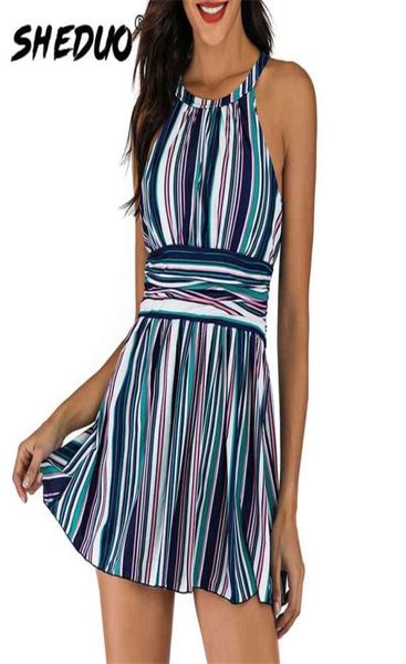 

striped tankini set high neck bathing suit women tummy control swimwear ruched skirt push up swimsuit women039s large size wear2997388, White;black