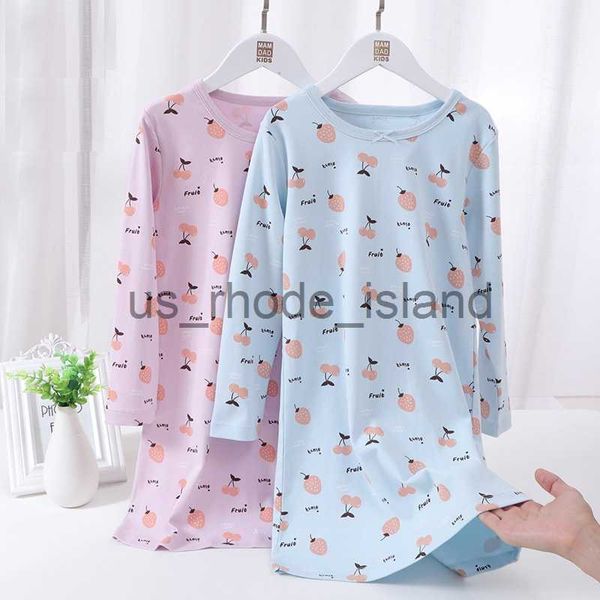 

pajamas new delivery children clothes baby spring autumn long sleeve pajama nightdress cotton home girl clothes students 100-175 x0721, Blue;red