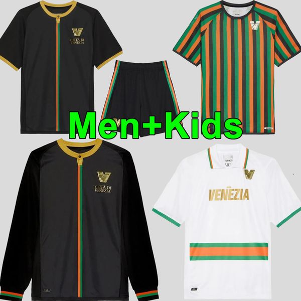 

21 22 23 24 venezia fc soccer jerseys home black away white third blue 4th red 10# aramu 11# forte venice 2023 2024 busio 27# football shirt, Black;yellow