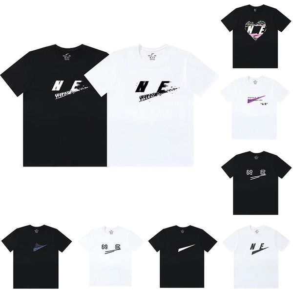 

mens tshirt tech designer shorts crew neck tech fleece print womens short sleeve classic black and white two color fashion casual short slee, White;black
