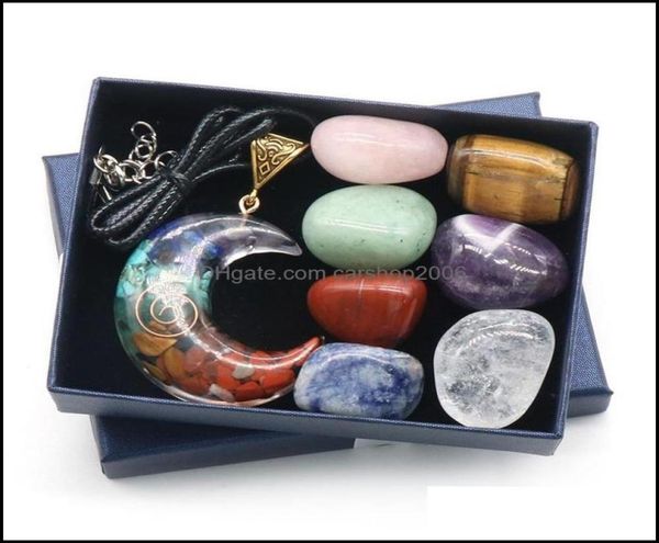 

stone loose beads jewelry 7 chakra set reiki natural crystal ornaments moon pentagram irregar rock quartz yoga energy bead healing3654349, Black