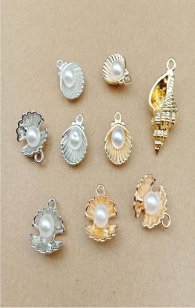 

jinglang alloy shell pearl conch pendants charms for jewelry making earrings necklace key chains jewelry accessories7444833, Bronze;silver