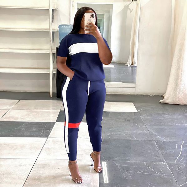 

fashion tracksuits t-shirts and pants 2 two piece set outfits hoodies trouses sportswear slim pleated sport suits fitness short sleeve coats, Gray