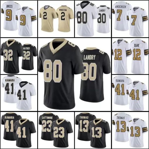 

jersey custom new orleans''saints''41 alvin kamara football 9 drew brees 7 taysom hill lattimore 2 jameis winston 56 dem, Black;red