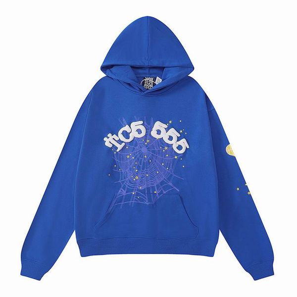 

spider hoodie sp5der 555555 hoodie mens womens angel number puff pastry printing graphic spider sweatshirts dooclothing blue, Black