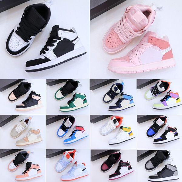 

1s high kids shoes toddlers 1 youth boys girls sneakers basketball shoe childrens black white blue trainers baby bred chicago digital pink s