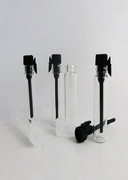 

100 x 1ml mini glass perfume bottle small parfume sample vials tester trial perfume bottle with clear black sers8836926
