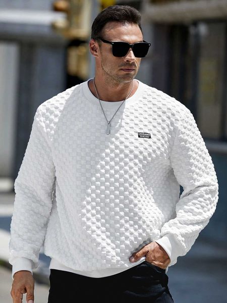 

men 's fashion homme men plus letter patched detail sweatshirt