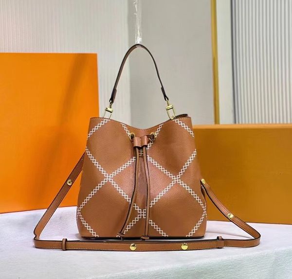 

classic leather pressed luxury designer women's bag neoneo bucket bag single shoulder crossbody bag women's handbag style gold cha
