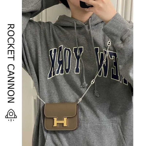 

original wholesale h ermes tote bags online shop h buckle bag mini small 2023 summer new pig nose chain female crossbody waste mouth red