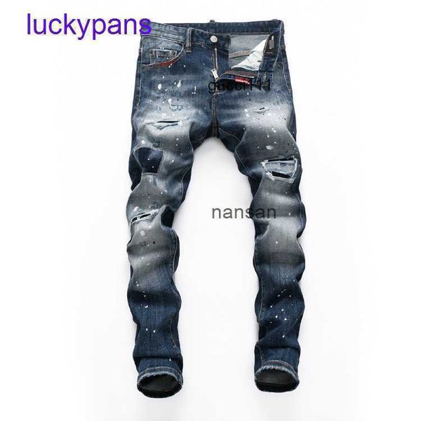 

blue korean d2 sale dsq trendy dsquare patch 2 men's original fashion edition youth 8a hole jeans for paint dot trousers men