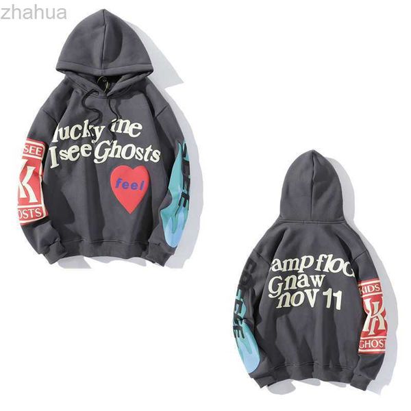 

2022 mens hoodies designer hoodie graffiti skeleton paragraph foam love letters graffiti print padded sweatshirt jacket sweaters hoody tech, Black