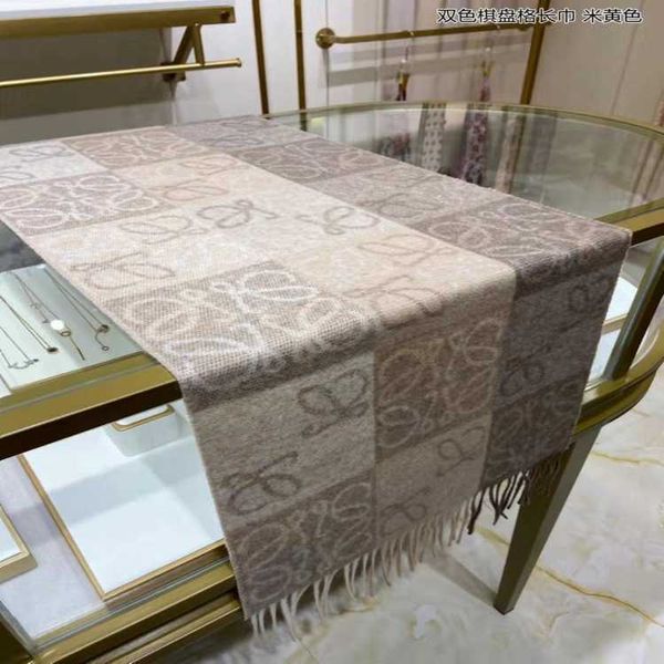 

cashmere camel old plaid double-sided checkerboard scarf female autumn and winter wool jacquard tassel leo shawl, Blue;gray