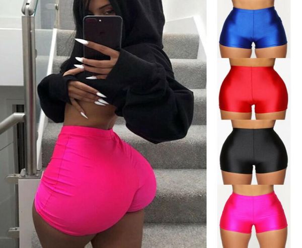 

womens stretch biker bike shorts workout yoga shorts leggings high waist gym short trousers fitness gym solid pants4225269, White;red